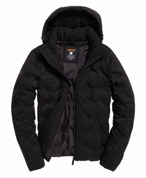 Superdry Echo Quilted Puffer Férfi Kabát Fekete | EHUNF7254